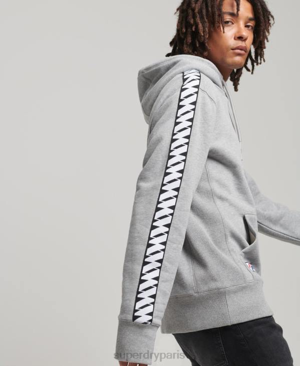 Superdry Hommes sweat à capuche à bande logo D64Z760 vêtements gris