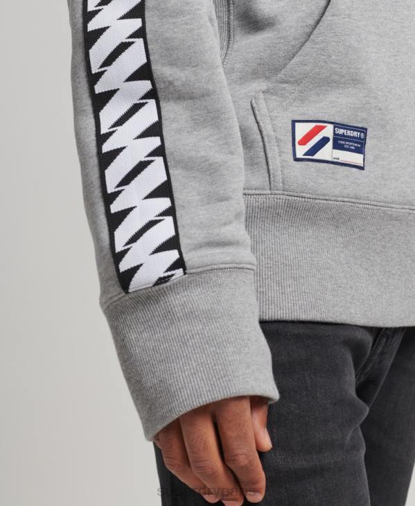 Superdry Hommes sweat à capuche à bande logo D64Z760 vêtements gris