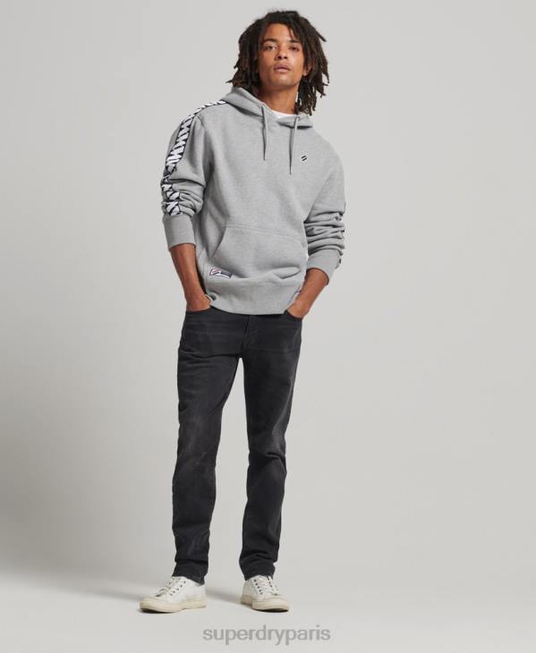 Superdry Hommes sweat à capuche à bande logo D64Z760 vêtements gris