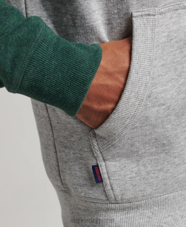 Superdry Hommes sweat à capuche baseball logo vintage en coton bio D64Z547 vêtements vert