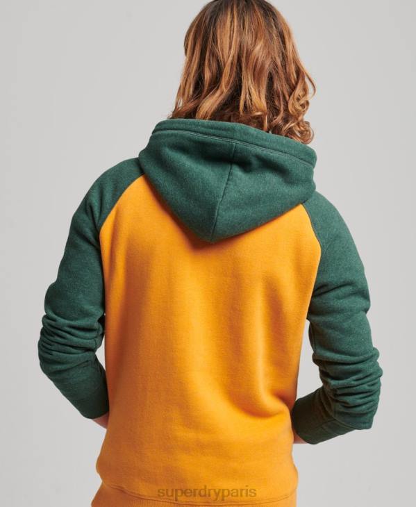 Superdry Hommes sweat à capuche baseball logo vintage en coton bio D64Z820 vêtements or