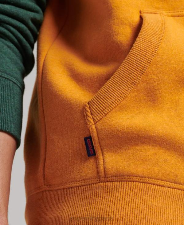 Superdry Hommes sweat à capuche baseball logo vintage en coton bio D64Z820 vêtements or