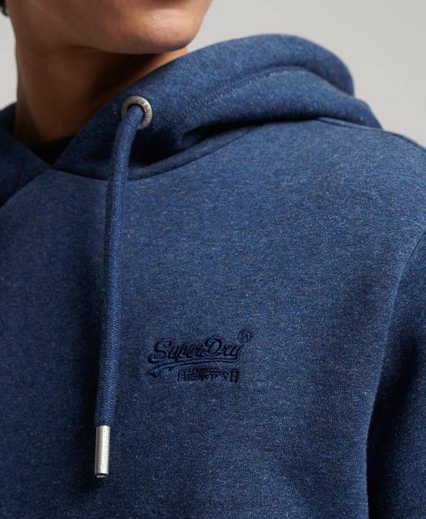 Superdry Hommes sweat à capuche brodé logo vintage en coton bio D64Z5017 vêtements bleu