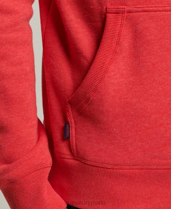 Superdry Hommes sweat à capuche brodé logo vintage en coton bio D64Z5070 vêtements rouge