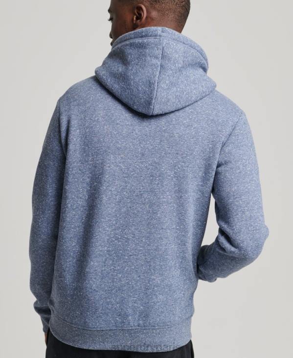 Superdry Hommes sweat à capuche brodé logo vintage en coton bio D64Z5106 vêtements bleu