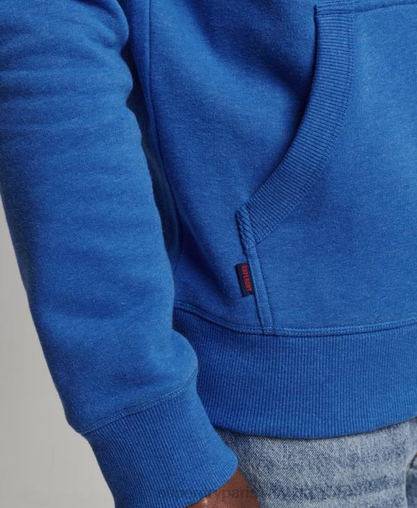 Superdry Hommes sweat à capuche brodé logo vintage en coton bio D64Z5152 vêtements bleu
