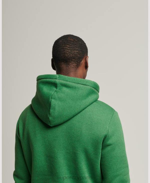 Superdry Hommes sweat à capuche brodé logo vintage en coton bio D64Z5192 vêtements vert