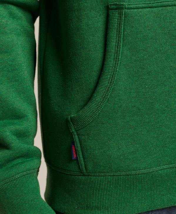 Superdry Hommes sweat à capuche brodé logo vintage en coton bio D64Z5192 vêtements vert