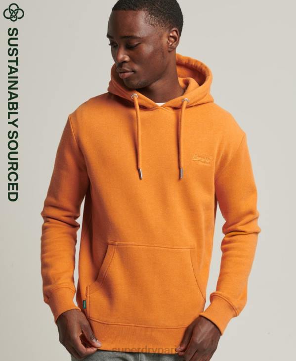 Superdry Hommes sweat à capuche brodé logo vintage en coton bio D64Z744 vêtements jaune