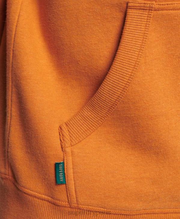 Superdry Hommes sweat à capuche brodé logo vintage en coton bio D64Z744 vêtements jaune