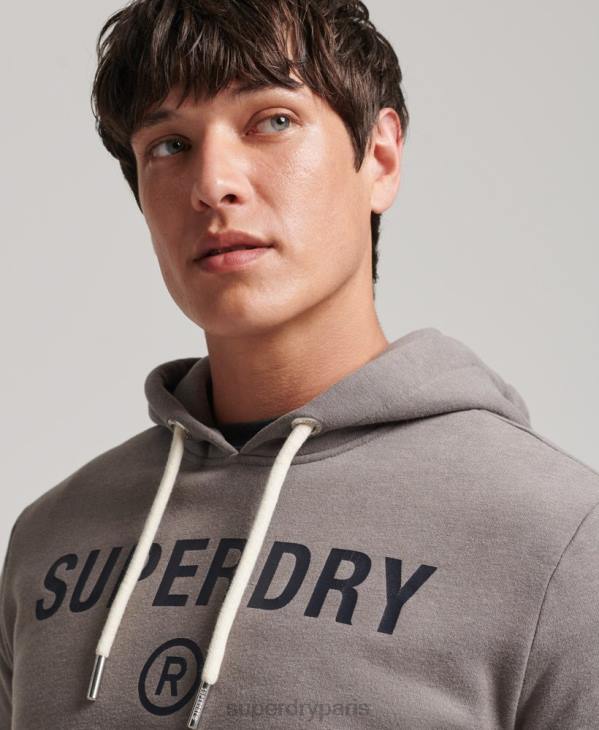 Superdry Hommes sweat à capuche chiné à logo corporation D64Z5004 vêtements gris