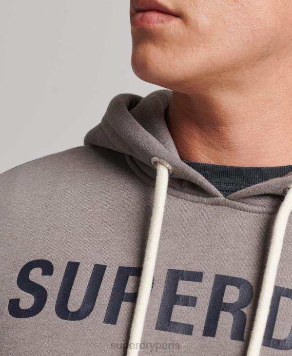 Superdry Hommes sweat à capuche chiné à logo corporation D64Z5004 vêtements gris