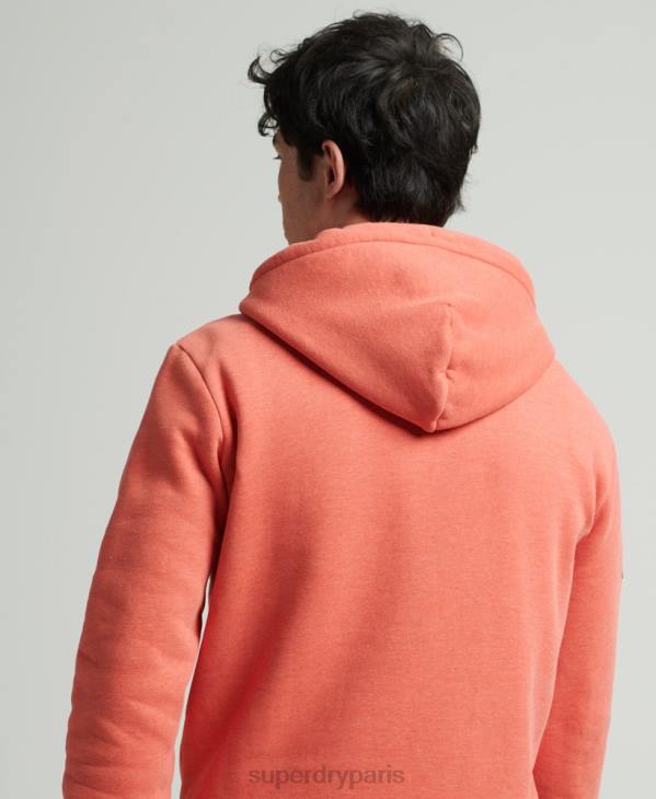 Superdry Hommes sweat à capuche chiné à logo corporation D64Z5131 vêtements orange