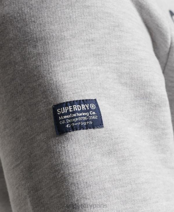 Superdry Hommes sweat à capuche chiné à logo corporation D64Z864 vêtements gris