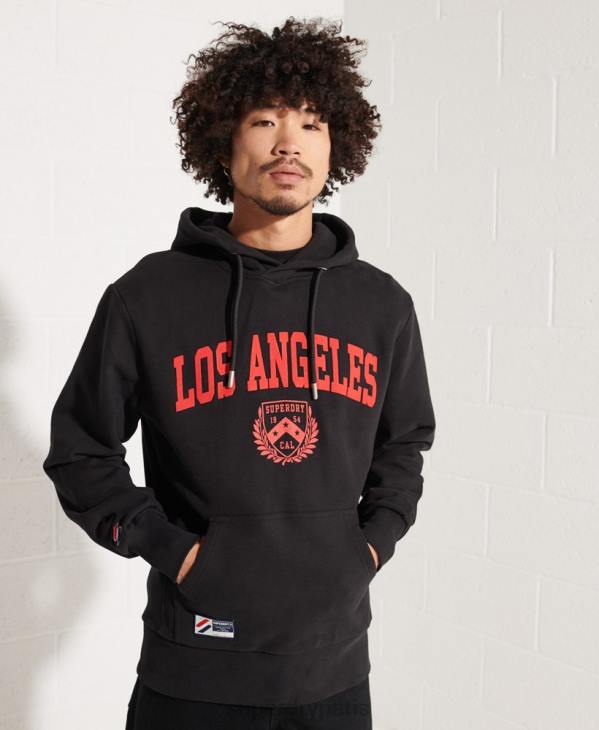 Superdry Hommes sweat à capuche city college D64Z658 vêtements noir