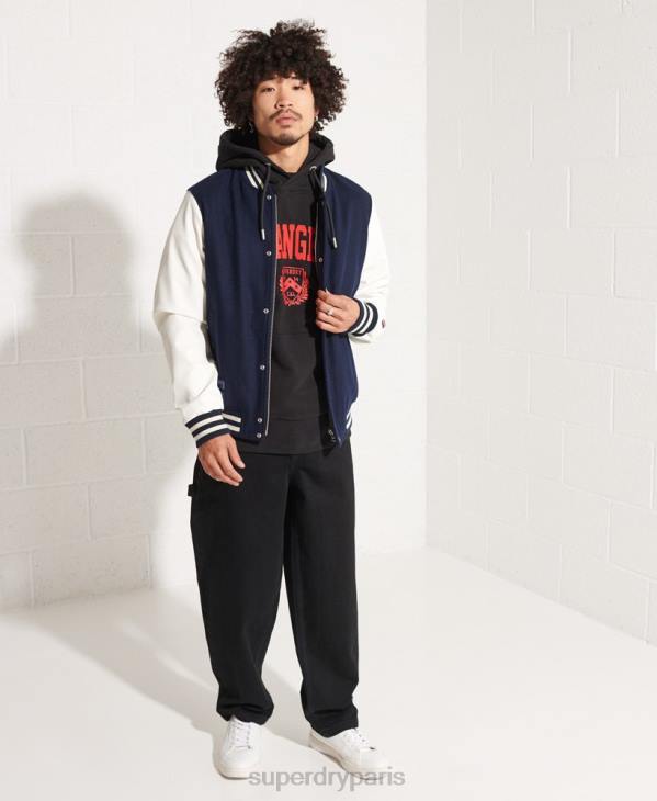 Superdry Hommes sweat à capuche city college D64Z658 vêtements noir