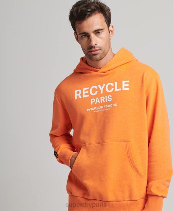 Superdry Hommes sweat à capuche city recyclé D64Z747 vêtements orange