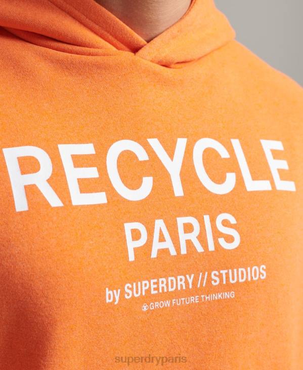 Superdry Hommes sweat à capuche city recyclé D64Z747 vêtements orange