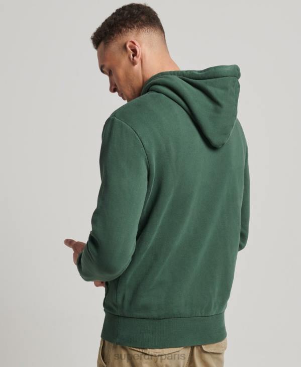 Superdry Hommes sweat à capuche classique américain à logo vintage D64Z808 vêtements vert