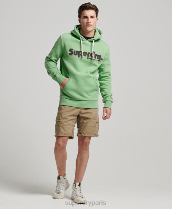 Superdry Hommes sweat à capuche classique à logo terrain D64Z38 vêtements vert