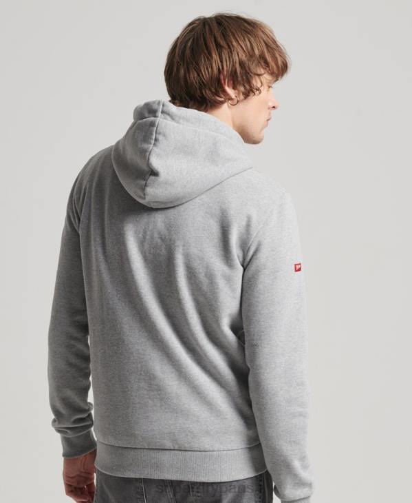Superdry Hommes sweat à capuche classique à logo vintage D64Z502 vêtements gris