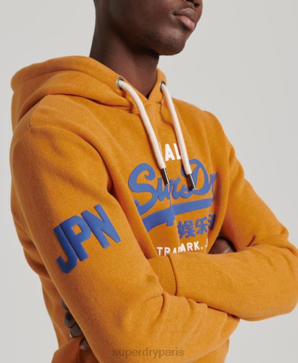 Superdry Hommes sweat à capuche classique à logo vintage D64Z5146 vêtements jaune
