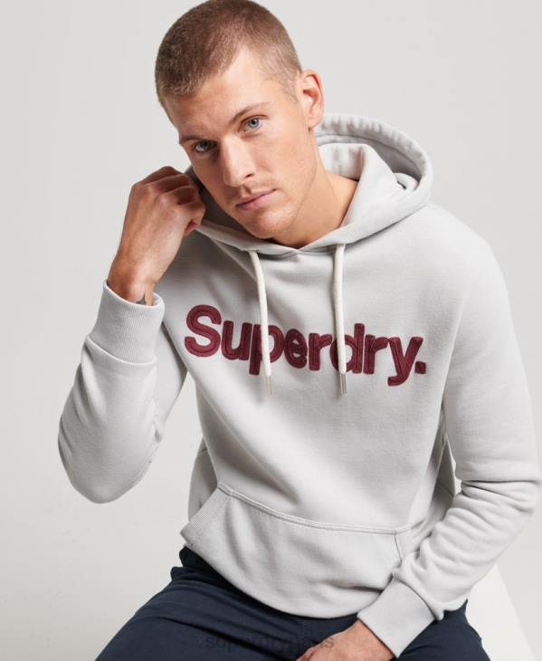 Superdry Hommes sweat à capuche classique à logo vintage D64Z531 vêtements gris