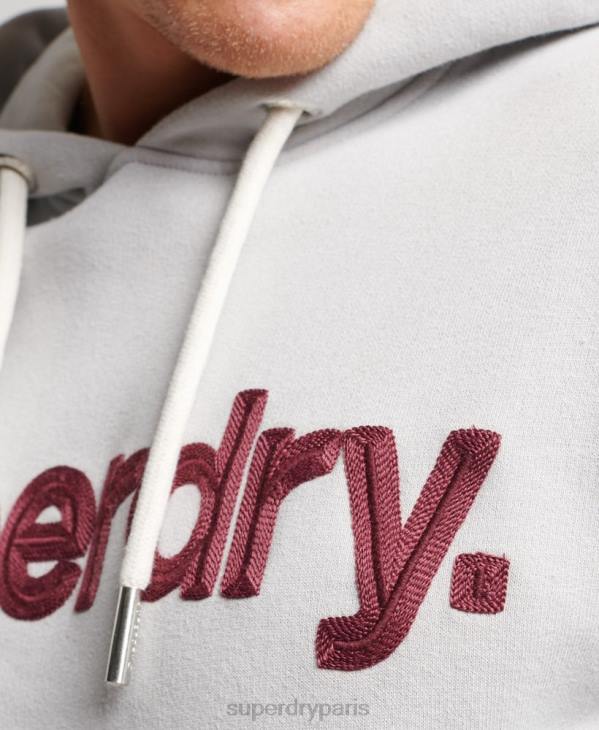 Superdry Hommes sweat à capuche classique à logo vintage D64Z531 vêtements gris