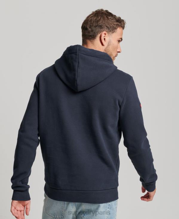 Superdry Hommes sweat à capuche classique à logo vintage D64Z584 vêtements marine