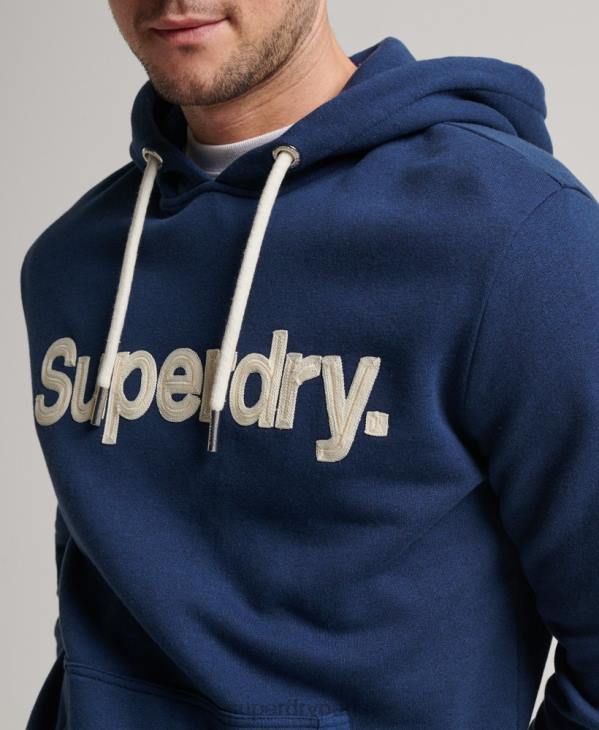 Superdry Hommes sweat à capuche classique à logo vintage D64Z629 vêtements bleu