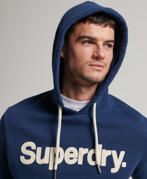 Superdry Hommes sweat à capuche classique à logo vintage D64Z629 vêtements bleu