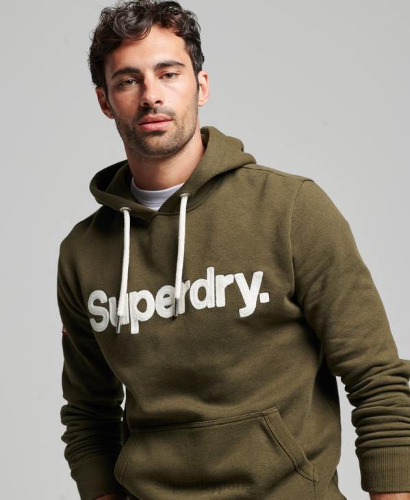 Superdry Hommes sweat à capuche classique à logo vintage D64Z659 vêtements vert