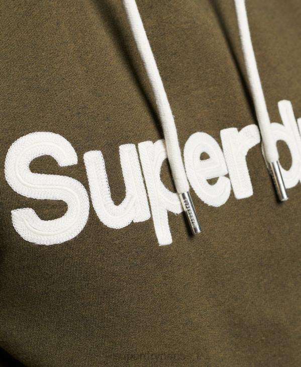 Superdry Hommes sweat à capuche classique à logo vintage D64Z659 vêtements vert