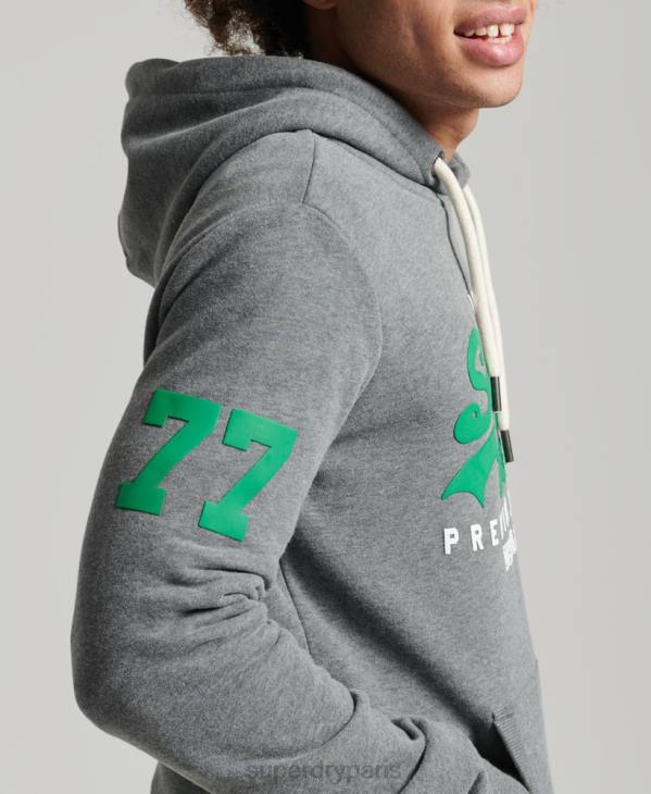 Superdry Hommes sweat à capuche classique à logo vintage D64Z835 vêtements gris