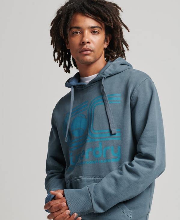 Superdry Hommes sweat à capuche club athlétique D64Z5225 vêtements marine
