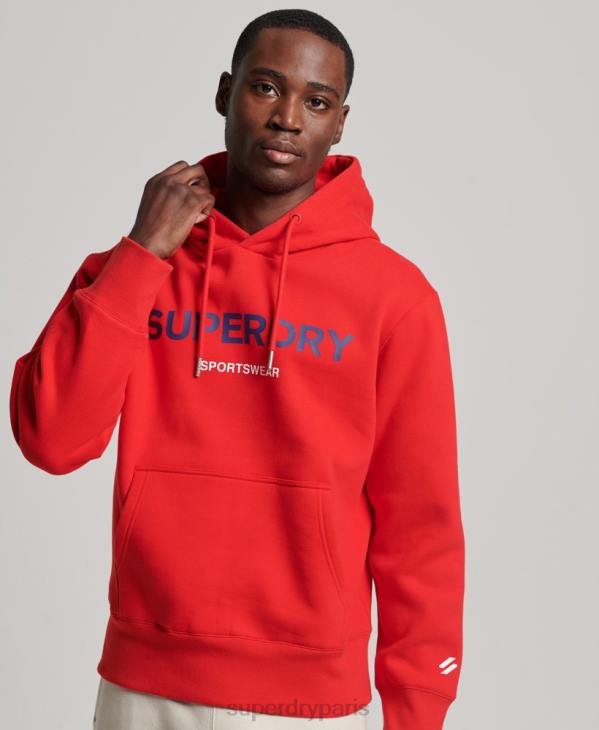 Superdry Hommes sweat à capuche code sportswear D64Z540 vêtements rouge