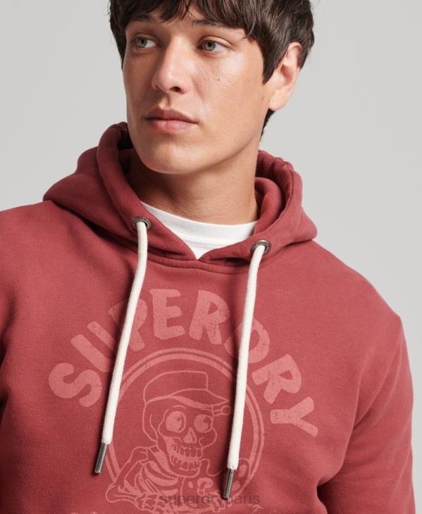 Superdry Hommes sweat à capuche écrivain D64Z5137 vêtements rouge