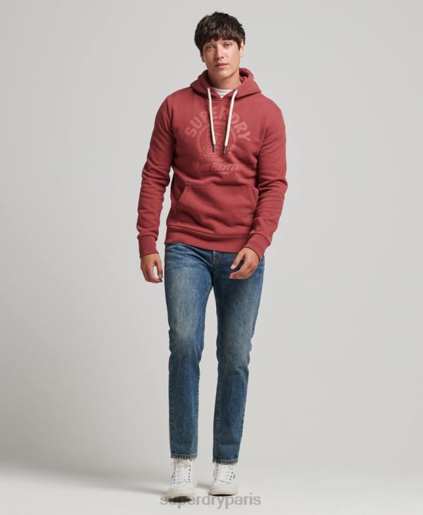 Superdry Hommes sweat à capuche écrivain D64Z5137 vêtements rouge