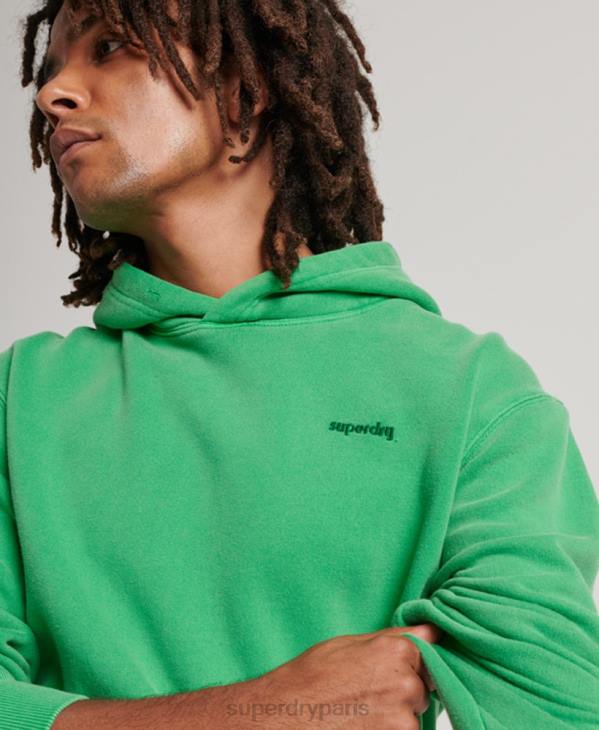 Superdry Hommes sweat à capuche délavé vintage D64Z470 vêtements vert