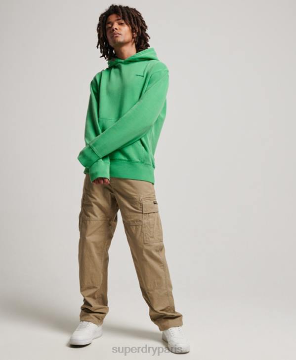 Superdry Hommes sweat à capuche délavé vintage D64Z470 vêtements vert