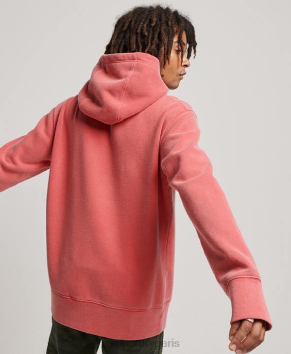 Superdry Hommes sweat à capuche délavé vintage D64Z483 vêtements rouge