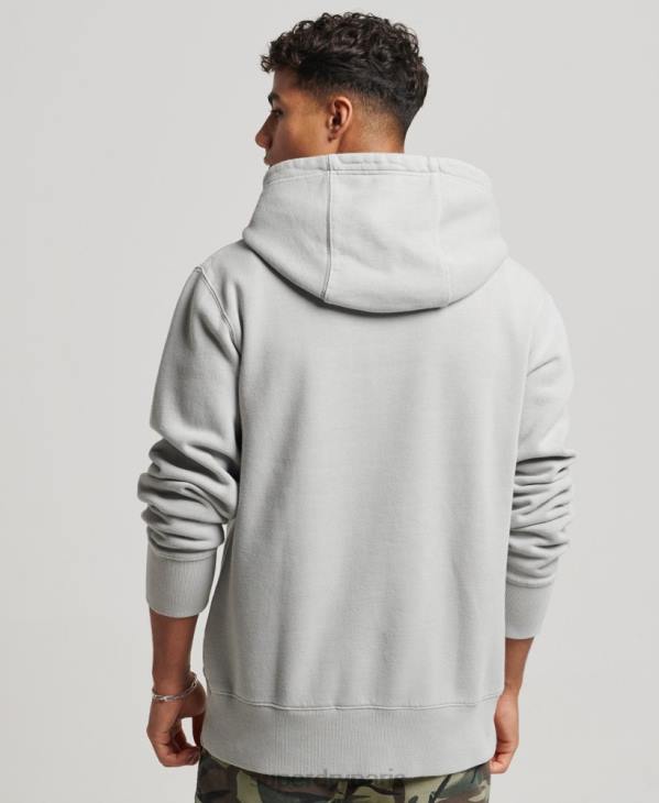 Superdry Hommes sweat à capuche délavé vintage D64Z570 vêtements gris clair