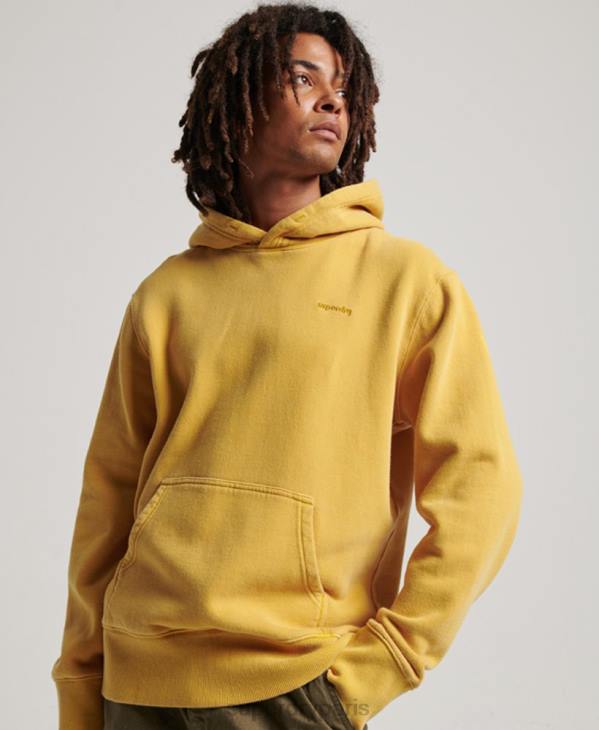 Superdry Hommes sweat à capuche délavé vintage D64Z635 vêtements or