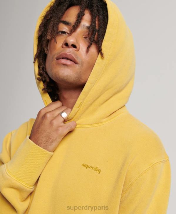 Superdry Hommes sweat à capuche délavé vintage D64Z635 vêtements or