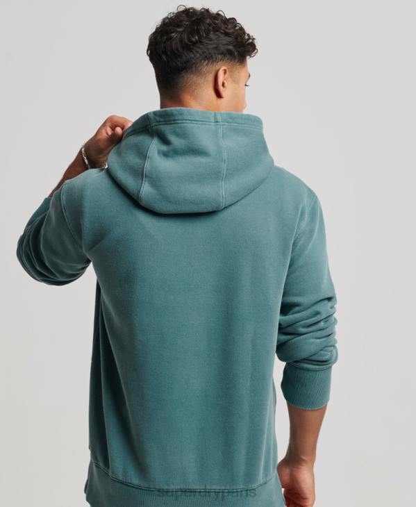 Superdry Hommes sweat à capuche délavé vintage D64Z764 vêtements turquoise