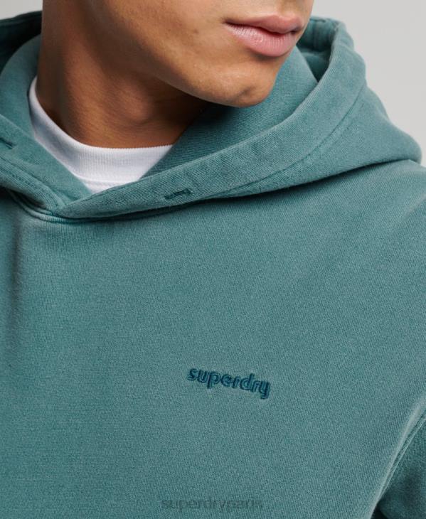 Superdry Hommes sweat à capuche délavé vintage D64Z764 vêtements turquoise