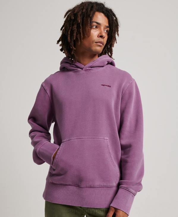 Superdry Hommes sweat à capuche délavé vintage D64Z818 vêtements violet