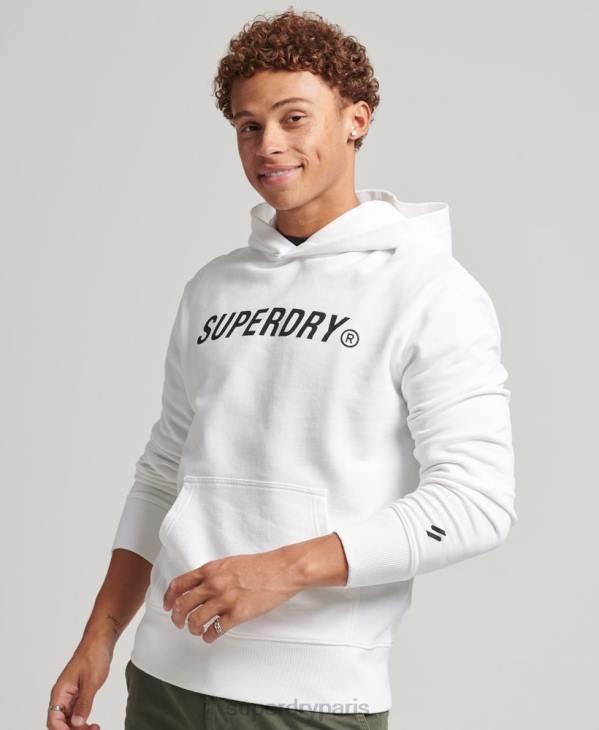 Superdry Hommes sweat à capuche de sport code core D64Z5191 vêtements blanc