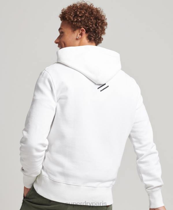 Superdry Hommes sweat à capuche de sport code core D64Z5191 vêtements blanc