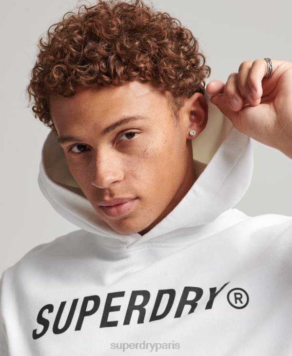 Superdry Hommes sweat à capuche de sport code core D64Z5191 vêtements blanc